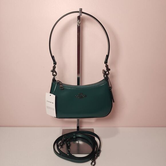 NWT Coach CW310 Teri MINI Leather Emerald Green Mini Crossbody Bag - Picture 1 of 11